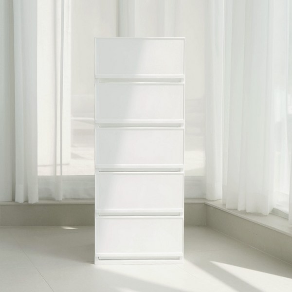  샤바스 컬러스토리 서랍장 400 5단, 화이트, 5개 