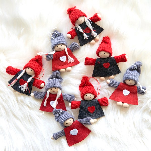  행복한마을 크리스마스 오너먼트 8p 세트, 베이비돌 