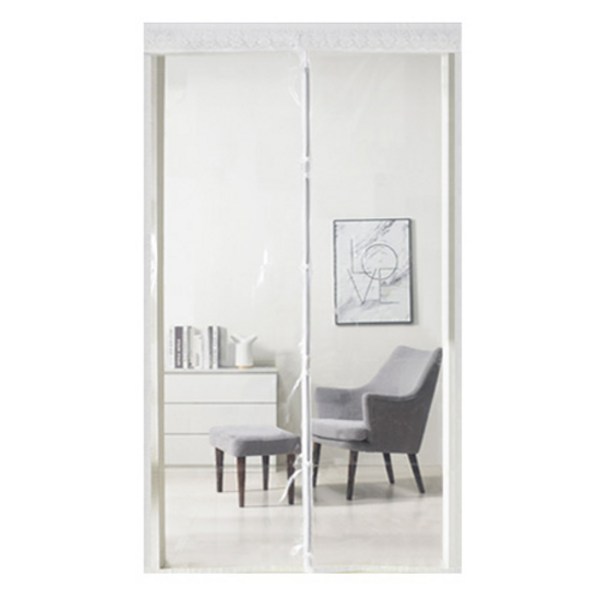  알뜨리 EVA 방풍비닐 현관 방문 투명 + 양면테이프 + 압정핀 + 상단레이스, 화이트 