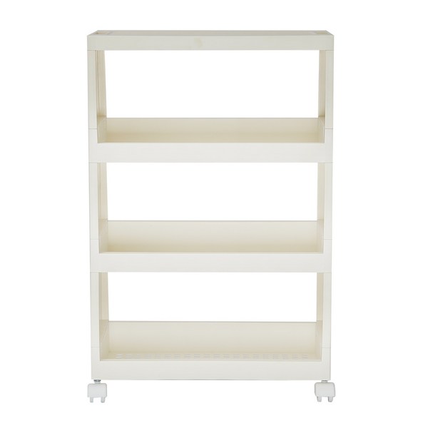 라이피스트 이동식 커버 틈새 선반 낮은형 4단, 아이보리, 1개