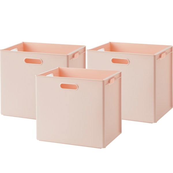  한샘 폴리 큐브 바스켓, 베이비핑크, 3개 