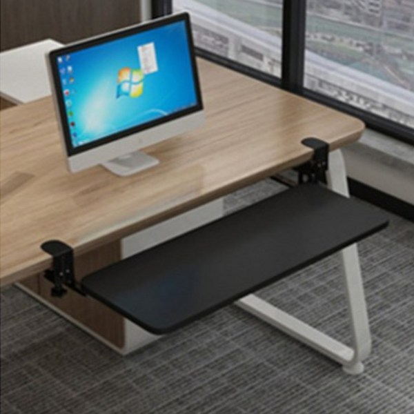  사이다숍 책상 연장 프린터 키보드 선반 75 x 25 cm, 블랙, 1개 