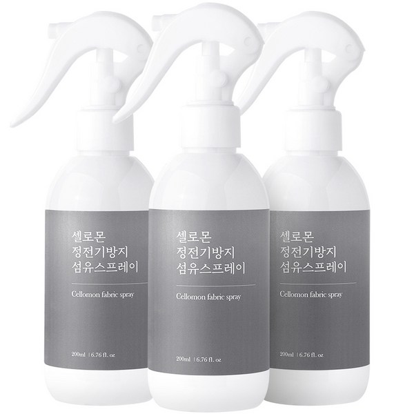  셀로몬 정전기방지 섬유 스프레이 코튼향 본품, 200ml, 3개 