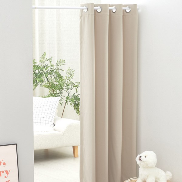  썬데코 방풍 방한 사계절 3중직 양면 암막커튼 + 압축봉 세트 