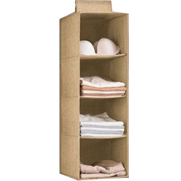  마켓피오 홈 옷장 행거형 4칸 수납함 베이지, 1개 