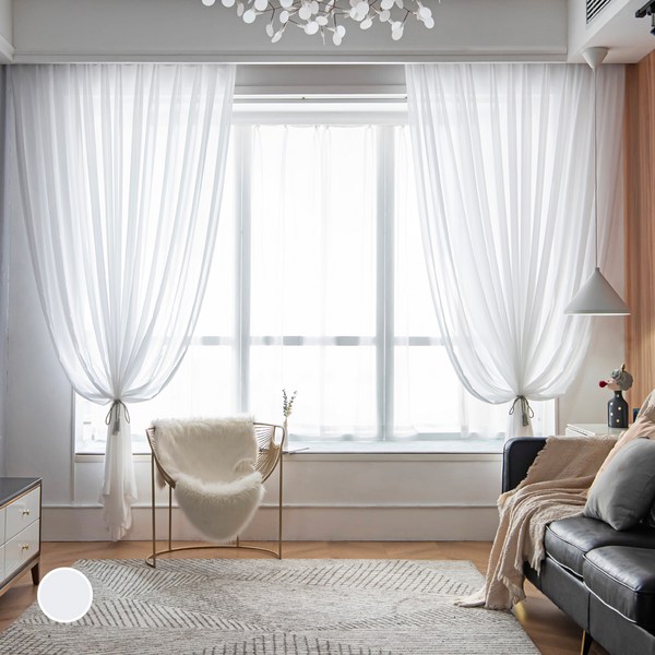  홈앤창 쉬폰 나비주름 커튼 2p 