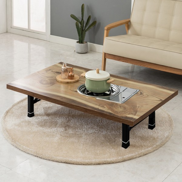  노아가구 리치블 불판 테이블, 통나무 