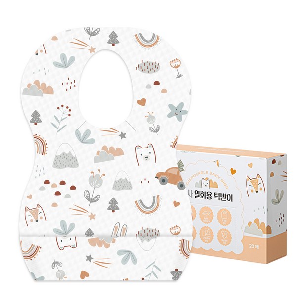 탐사 일회용 턱받이 방수코팅 개별 포장 이미지