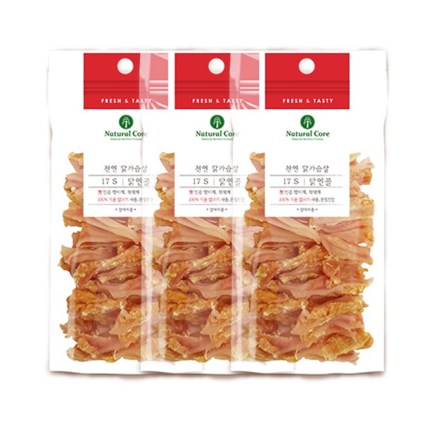 네츄럴코어 천연 강아지 건조간식, 닭연골, 40g, 3개