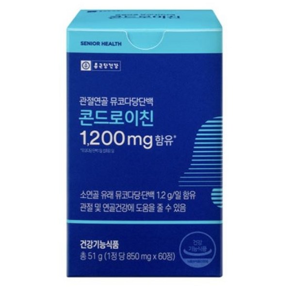 종근당건강 관절연골 뮤코다당단백 콘드로이친 1200mg, 60정, 1개