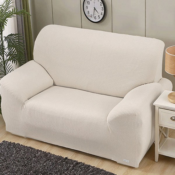  마켓플랜 와플 스판 소파커버, 아이보리 