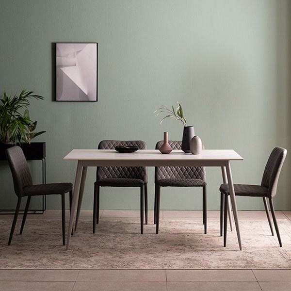 삼익가구 오스카 4인용 세라믹 식탁세트, 그레이