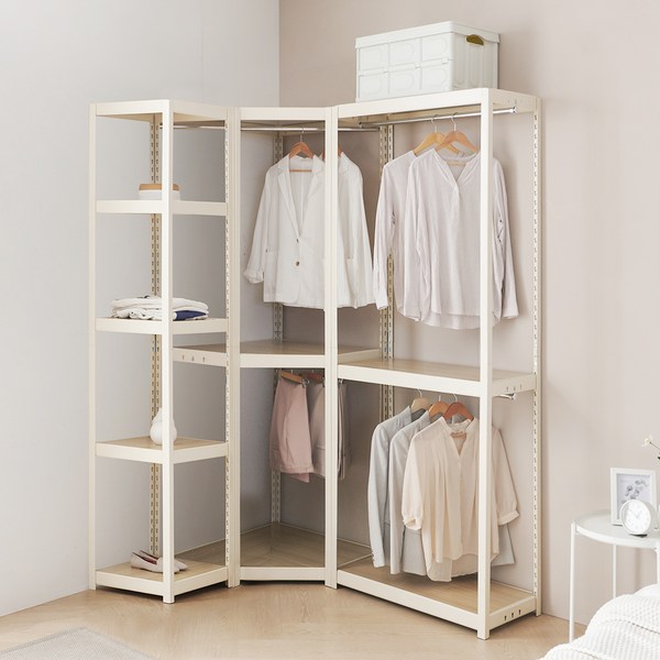 상도가구 몬스터랙 행거 + 선반장 + 코너형 방문설치, 아이보리