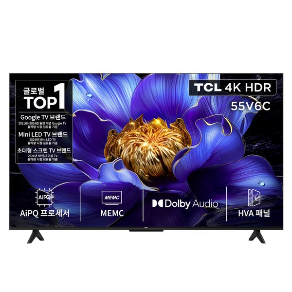 TCL 4K UHD LED HDR 스마트 TV 55V6C