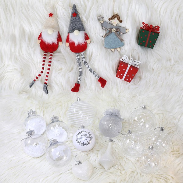  조아트 크리스마스트리 오너먼트 장식세트 클리어볼요정, 레드 