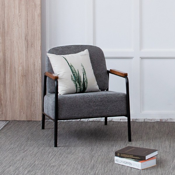 까사 패브릭 카페 거실 1인용 소파 의자 소비자조립, 다크그레이, 1개