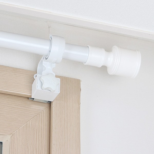 프리스페이스 커튼봉 모던 25mm + 안뚫어고리 봉 세트, 화이트