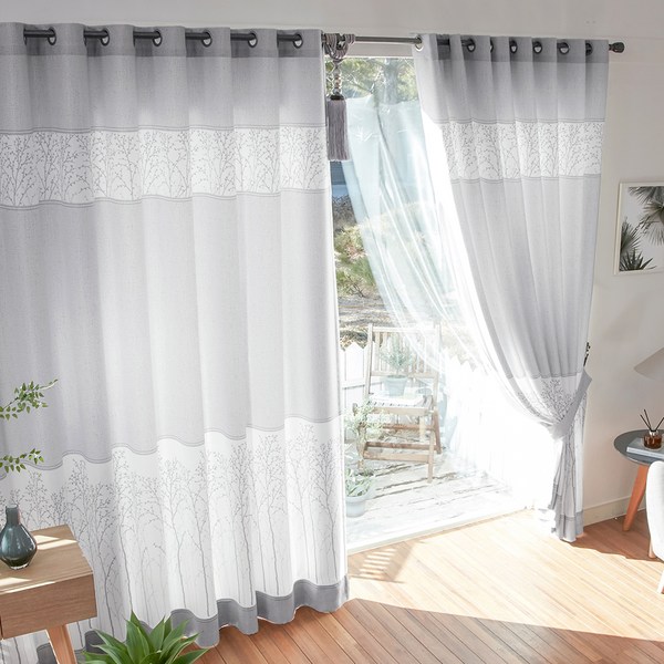 지나송 숲속의 정원 아일렛 암막 커튼 + 커튼봉 세트 방문설치