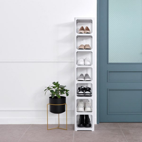 까사마루 리안 슬림 8단 신발장, 화이트