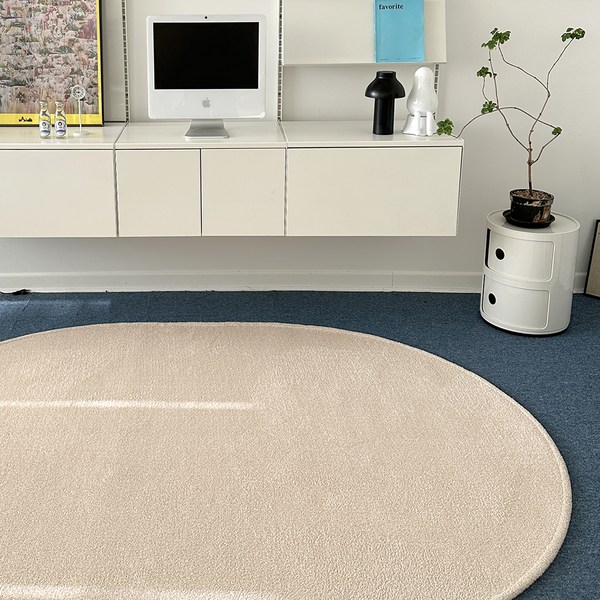  브로브로 앨리샤 보카시 극세사 타원형 러그 