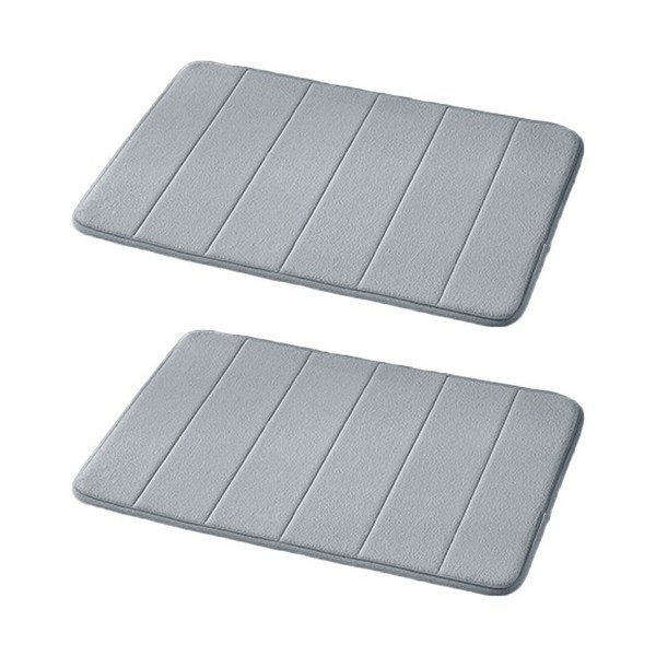  로지 메모리폼 극세사 발매트 2p, 그레이 