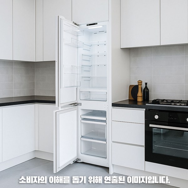 [LG전자] M272PR35BL 디오스 빌트인 콤비냉장고 2도어 상하형 273L 간냉식 색상:화이트 좌경첩 이미지 4