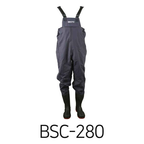 베스토 고무 PVC 가슴장화 BSC-280 농사 낚시 해루질 갯벌 수산 축사 작업 논슬립 방수 280mm 네이비