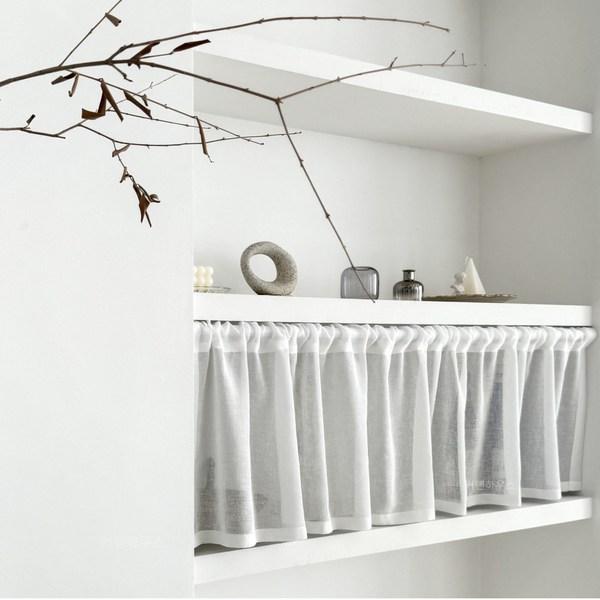  커텐하우스 린넨 주방 바란스 커튼 