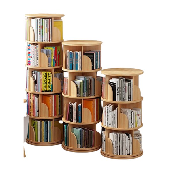 커몽커몽 원형 회전 책장 360도 3단 4단 5단 조립식 DIY 책꽂이, 원형4단