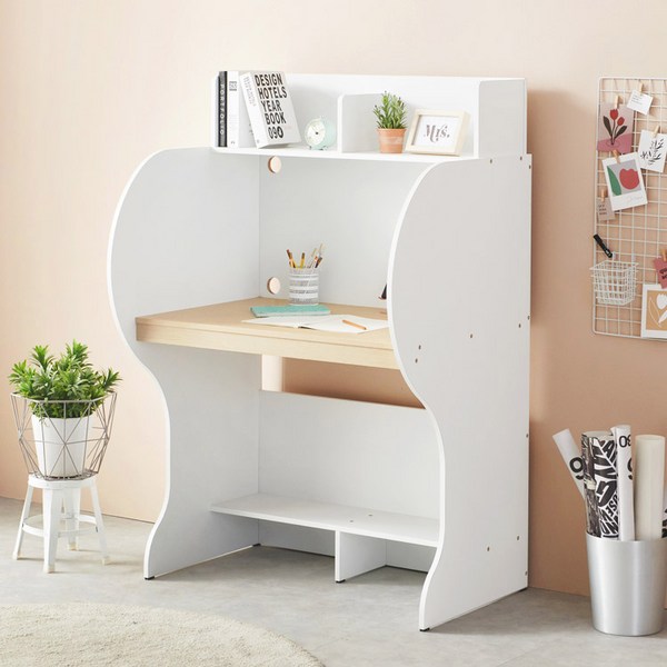 e스마트 1인 책상 엘리트 독서실책상 3종, 1. 엘리트810_화이트