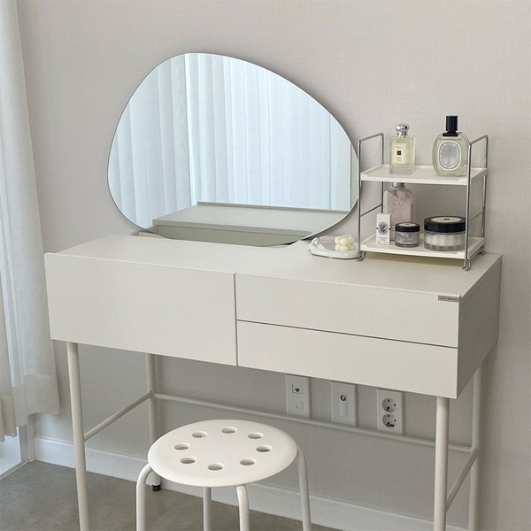 레이디가구 모노 콘솔 수납 입식 미니 화장대 600 800 원형 거울/비정형 거울 세트, 01. 모노 600 콘솔 화장대, 내추럴