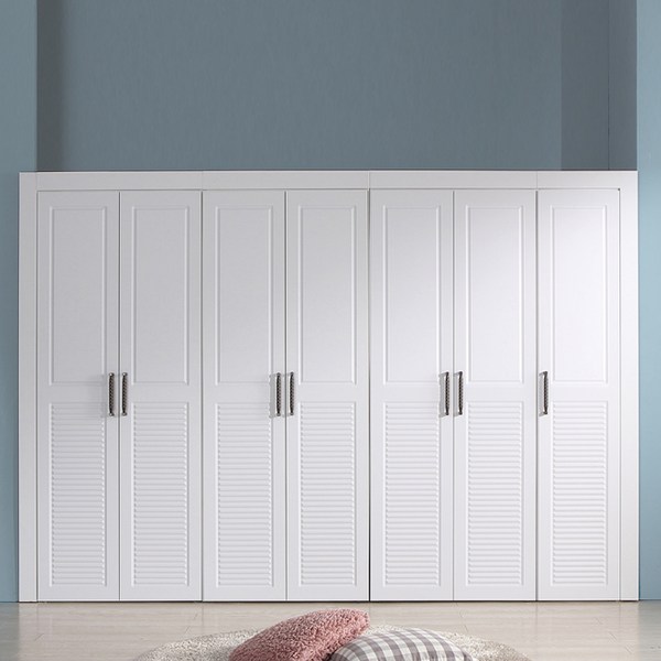  대도갤러리 키높이 하프루바 긴문형 10자 장롱세트, 화이트 