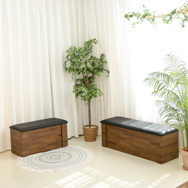 흥창가구쟁이 깔끔이 수납벤치 벤치쇼파 스툴 의자, 1200화이트블랙