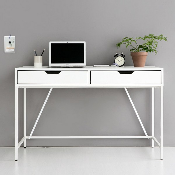  마켓비 OLAF 데스크 서랍 2칸 입식책상 KS1012TB, 화이트 