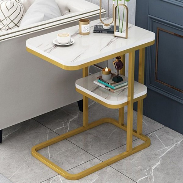 레디박스 럭셔리 2단 사이드 티테이블, 화이트골드