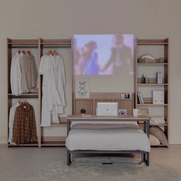  채움(아카시아) 폴딩베드 월베드 1인용 공간활용 접이식침대 SS 