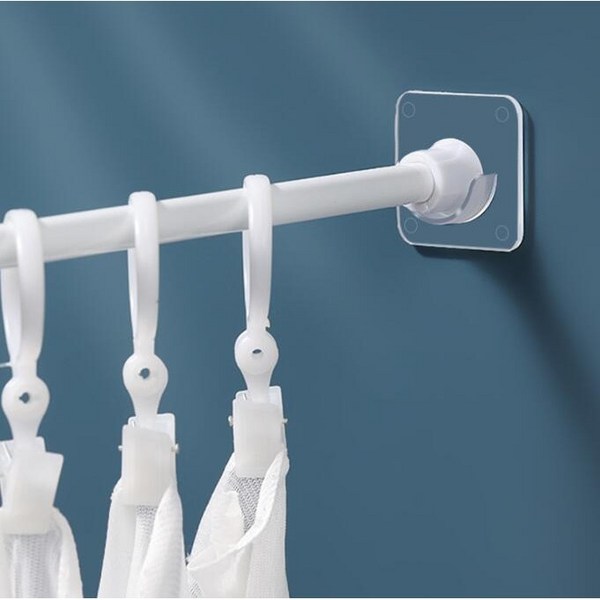 커튼봉 압축봉 무타공 고정 부착 홀더 (2개입), 2개, 투명