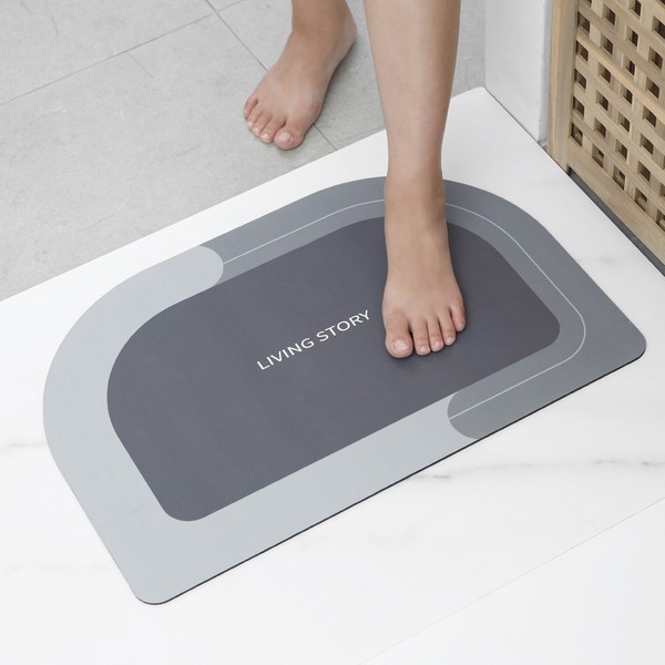 빨아쓰는 규조토매트 발매트 2p세트, 다크그레이 2개