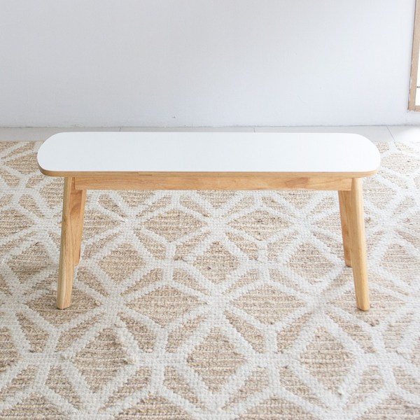 위드퍼니처 크림우드 1000 x 350 2인 벤치 HPM, 단품