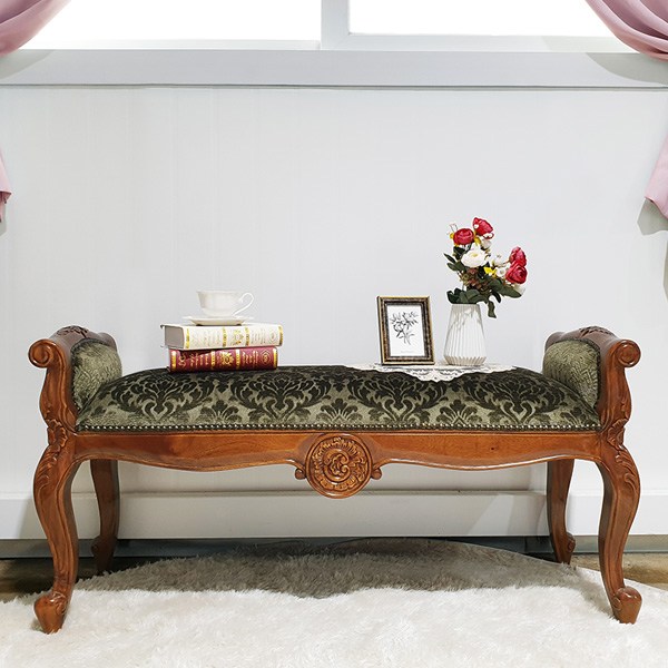 엔틱가구 바로크 2인 베드벤치 엔틱의자, 단품