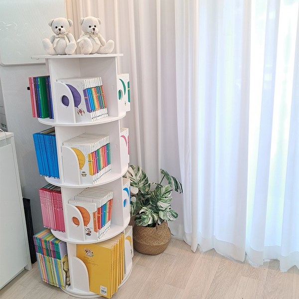 어린이책장 프리미엄 360도 회전책장 DIY책장 2단 4단