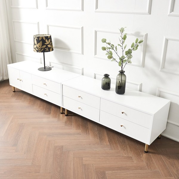 헨리 2400 거실장 거실 장식장 티비장 TV 서랍장, 서랍형+도어형(2400), 퓨어 화이트