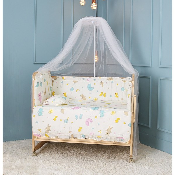  JK스토어 벨라 베이비 원목아기침대 아기침대, 아기침대+쁘띠베베코지 범퍼 