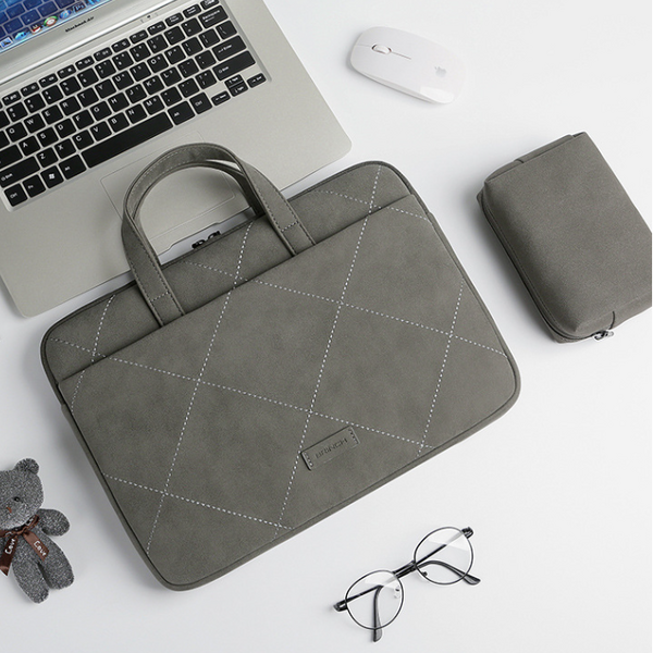 가죽마우스패드 + 예쁜 노트북 가방 파우치 엘지그램 삼성 갤럭시북, 다크그레이