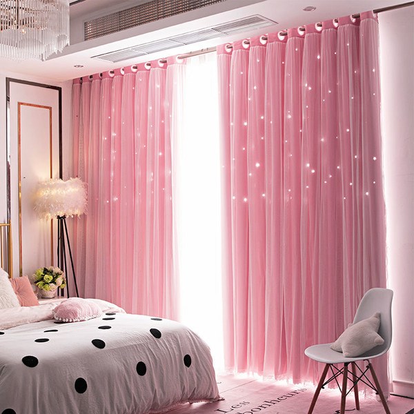  MOHEGIA 별 펀칭 암막커튼 +레이스 이중세트 1pc 