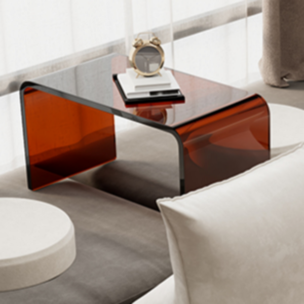  오늘리 미드센츄리 거실 아크릴테이블 60cm, 와인 