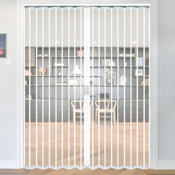 이케이몰 홀딩도어 자바라 양개 투명 가로사이즈 152cm x 세로선택