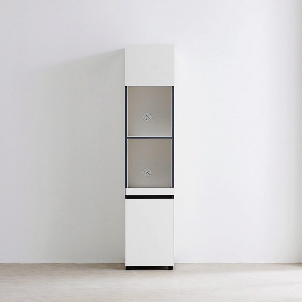 [예쁜주방수납장 여깄아!] 파로마 릴리안 광폭 멀티슬라이드 키큰 수납장 400 / 냉장고장 주방장 슬라이드수납장, 화이트+화이트