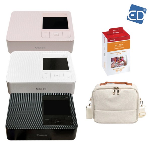  캐논 포토프린터 셀피 CP1500+RP-108 전용인화지(108매)+가방/ED, 핑크 