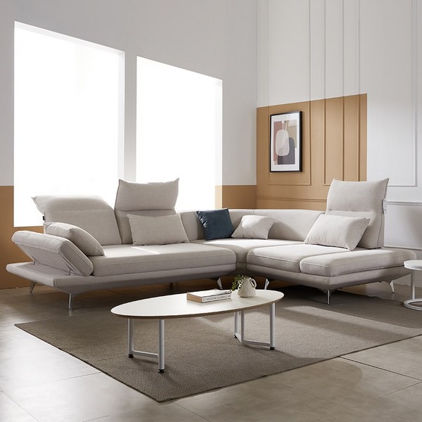  소프 스윙소파 4인용 코너형 아쿠아텍스 조야원단 소파, 선택안함, 라이트그레이 